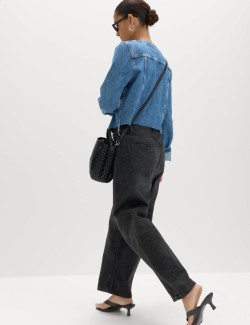Mid Rise Barrel Jeans