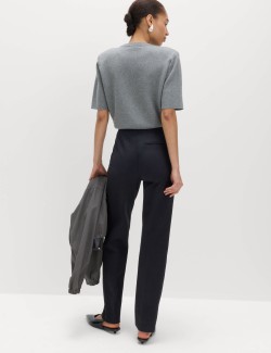 Jersey Twill Straight Leg Trousers