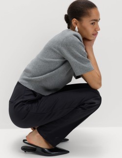 Jersey Twill Straight Leg Trousers