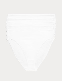 5pk Pure Cotton High Leg Knickers