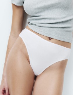 5pk Pure Cotton High Leg Knickers