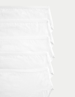 5pk Pure Cotton High Leg Knickers