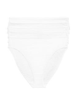 5pk Pure Cotton High Leg Knickers
