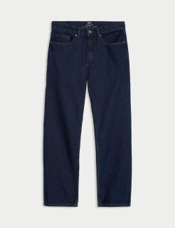 Straight Fit Pure Cotton Flat Front Jeans