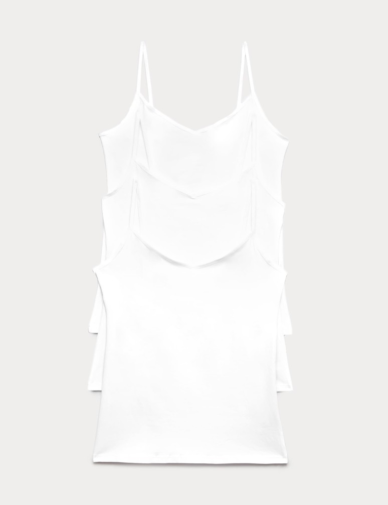 3pk Cotton Rich Strappy Vests