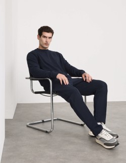 Cotton Rich Pintuck Straight Leg Joggers