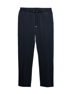 Cotton Rich Pintuck Straight Leg Joggers