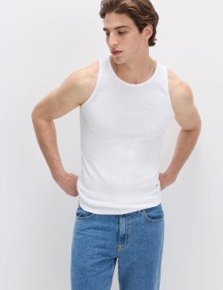 3pk Pure Cotton Sleeveless Vests