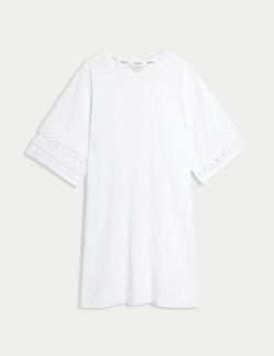 Pure Cotton Broderie Trim Nightdress