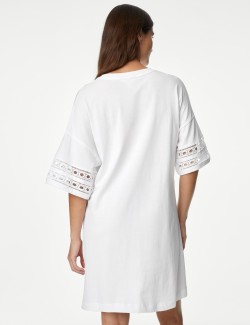 Pure Cotton Broderie Trim Nightdress