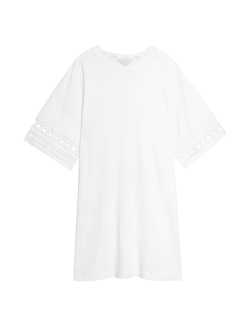 Pure Cotton Broderie Trim Nightdress