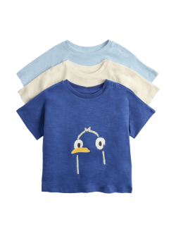 3 Pack Pure Cotton Seaside Animal Tops (0-5 Yrs)