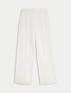 Twill Tailored Wide Leg Trousers