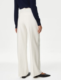 Twill Tailored Wide Leg Trousers