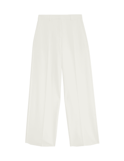 Twill Tailored Wide Leg Trousers