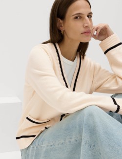 Cotton Rich Pocket Detail Cardigan