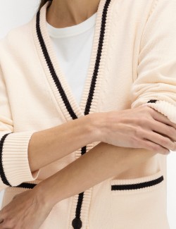 Cotton Rich Pocket Detail Cardigan
