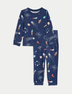 Pure Cotton Space Print Pyjamas (1-8 Yrs)