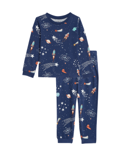 Pure Cotton Space Print Pyjamas (1-8 Yrs)