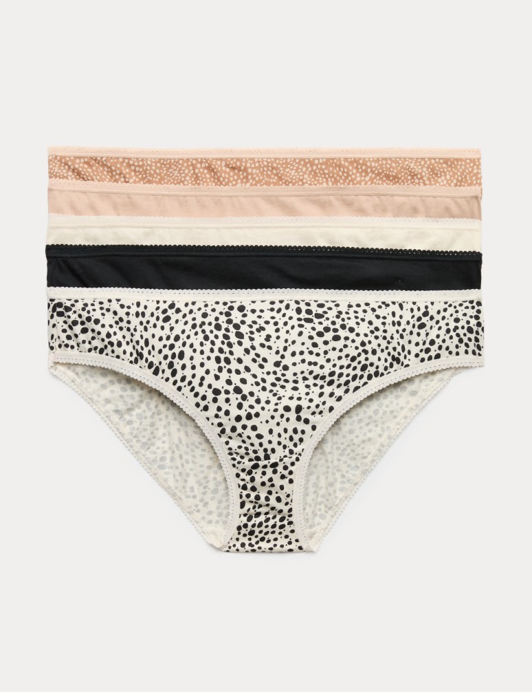 5pk Pure Cotton Bikini Knickers