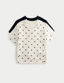 3 Pack Pure Cotton Polka Dot Tops (2-8 Yrs)