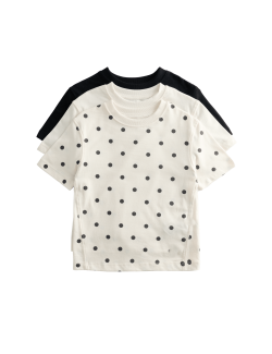 3 Pack Pure Cotton Polka Dot Tops (2-8 Yrs)