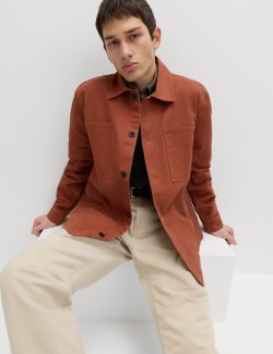 Pure Cotton Herringbone Overshirt​