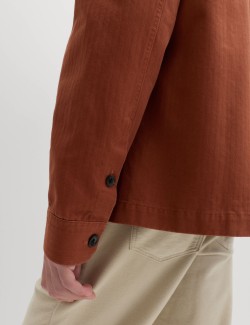 Pure Cotton Herringbone Overshirt​
