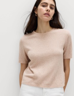 Cotton Rich Boucle Slim Fit Knitted Top