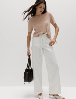 Cotton Rich Boucle Slim Fit Knitted Top