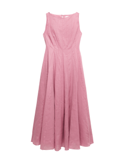 Pure Ramie Godet Waisted Maxi Dress