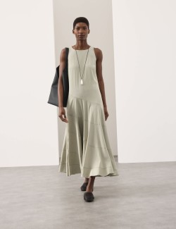 Full Circle Seam Midaxi Skater Dress