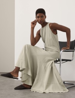 Full Circle Seam Midaxi Skater Dress