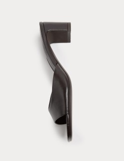 Block Heel Peep Toe Mules