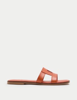 Leather Flat Mule Sandals