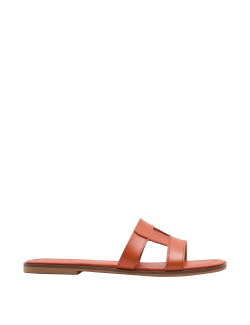 Leather Flat Mule Sandals