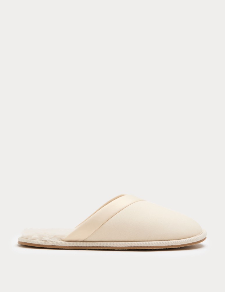 Asymmetric Faux Fur Lined Mule Slippers