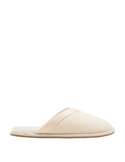 Asymmetric Faux Fur Lined Mule Slippers
