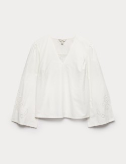 Pure Cotton Cutwork Detail Blouse