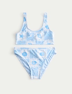 2dílné bikiny s potiskem mušlí (6–16 let)