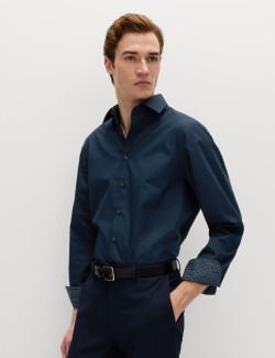 Regular Fit Non Iron Cotton Blend Shirt