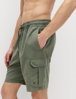 Quick Dry Longer Length Cargo Swim Shorts