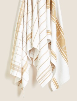 Set of 3 Cotton Rich Striped Tea Towels