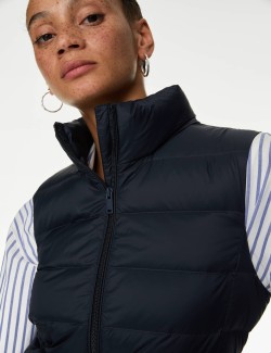 Feather & Down Quilted Packaway Puffer Gilet