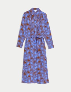 Cupro Rich Printed Midaxi Shirt Dress