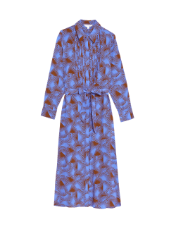 Cupro Rich Printed Midaxi Shirt Dress