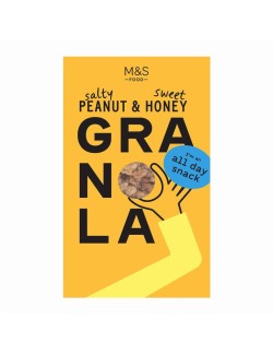 Granola z celozrnných ovesných vloček pečených s medem, směsí semínek a praženými arašídy