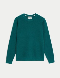 Cotton Blend Textured Crew Neck Jumper