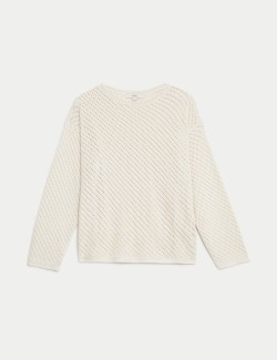 Textured Crew Neck Jumper