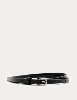 Leather Skinny Buckle Jeans Belt